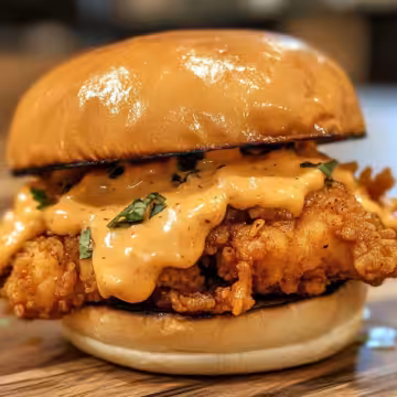 Spicy Chicken Sandwich With Creamy Homemade Sauce taken with iphone 15 pro max --iw 2 --ar 4:5 --v 6.1 --raw