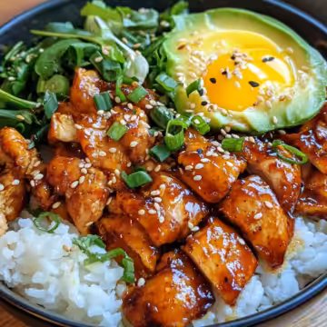 Spicy Korean Bbq Chicken Rice Bowl Recipe taken with iphone 15 pro max --iw 2 --ar 4:5 --v 6.1 --raw