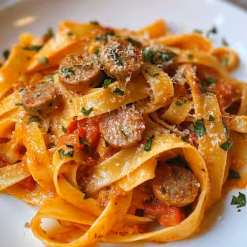 Sweet Pepper Sausage Pasta taken with iphone 15 pro max --iw 2 --ar 4:5 --v 6.1 --raw