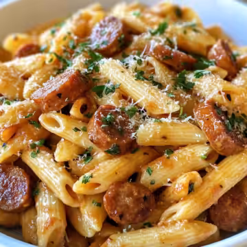 Sweet Tangy Bbq Sausage Pasta taken with iphone 15 pro max --iw 2 --ar 4:5 --v 6.1 --raw