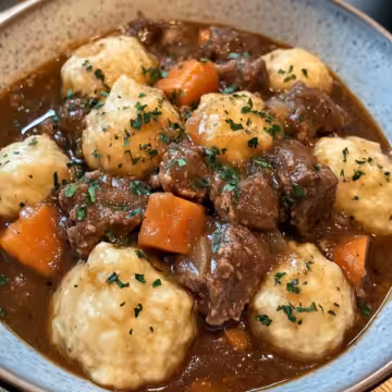Tasty Beef Stew And Dumplings taken with iphone 15 pro max --iw 2 --ar 4:5 --v 6.1 --raw