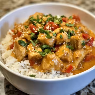 Thai Peanut Chicken An Amazing Ultimate Crockpot Recipe taken with iphone 15 pro max --iw 2 --ar 4:5 --v 6.1 --raw