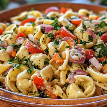 Tortellini Pasta Salad taken with iphone 15 pro max --iw 2 --ar 4:5 --v 6.1 --raw