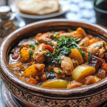 Traditional Moroccan Chicken Tagine taken with iphone 15 pro max --iw 2 --ar 4:5 --v 6.1 --raw