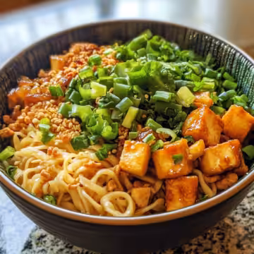Vegan Teriyaki Noodle Bowl taken with iphone 15 pro max --iw 2 --ar 4:5 --v 6.1 --raw