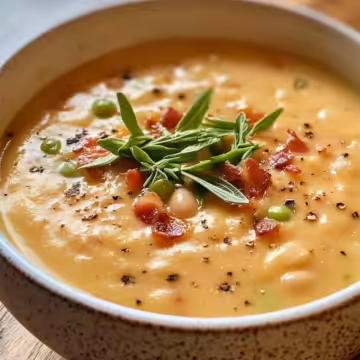 White Bean Soup With Bacon taken with iphone 15 pro max --iw 2 --ar 4:5 --v 6.1 --raw