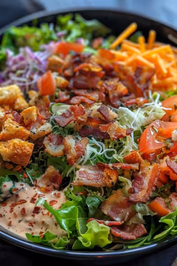 Bacon Ranch Chopped Salad taken with iphone 15 pro max --iw 2 --ar 4:5 --v 6.0 --raw