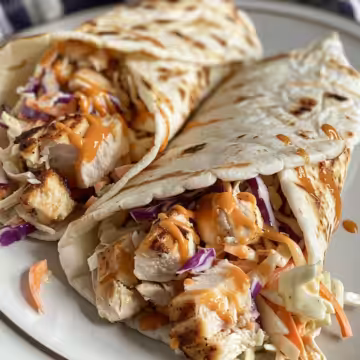 BBQ Chicken Coleslaw Wraps taken with iphone 15 pro max --iw 2 --ar 4:5 --v 6.0 --raw