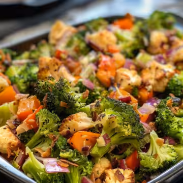 Best Broccoli Salad taken with iphone 15 pro max --iw 2 --ar 4:5 --v 6.0 --raw