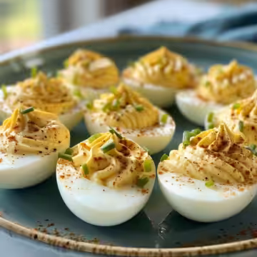 Best Deviled Eggs taken with iphone 15 pro max --iw 2 --ar 4:5 --v 6.0 --raw