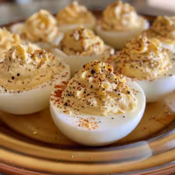 Best Ever Classic Deviled Eggs taken with iphone 15 pro max --iw 2 --ar 4:5 --v 6.0 --raw