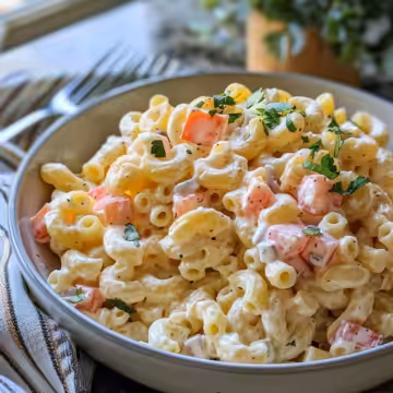 Best Macaroni Salad taken with iphone 15 pro max --iw 2 --ar 4:5 --v 6.0 --raw