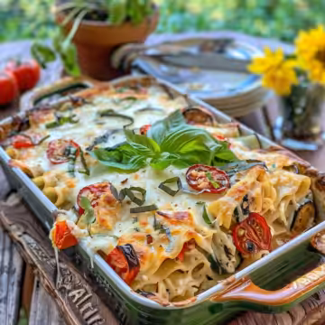 Best Mediterranean Vegetable Pasta Bake taken with iphone 15 pro max --iw 2 --ar 4:5 --v 6.0 --raw