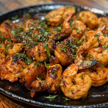 Bourbon Street Chicken & Shrimp taken with iphone 15 pro max --iw 2 --ar 4:5 --v 6.0 --raw