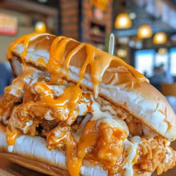 Buffalo Chicken Sandwich taken with iphone 15 pro max --iw 2 --ar 4:5 --v 6.0 --raw