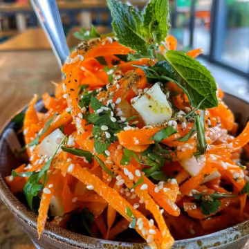 Carrot Apple Salad taken with iphone 15 pro max --iw 2 --ar 4:5 --v 6.0 --raw