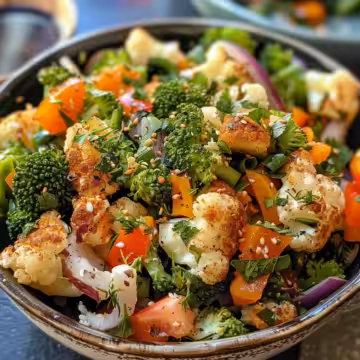 Cauliflower Broccoli Salad taken with iphone 15 pro max --iw 2 --ar 4:5 --v 6.0 --raw