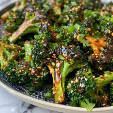 Charred Broccoli Salad with Hot Honey Dressing taken with iphone 15 pro max --iw 2 --ar 4:5 --v 6.0 --raw