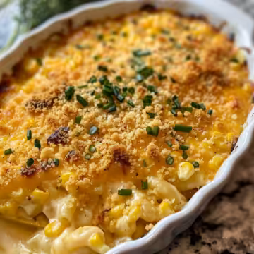 Cheesy Creamed Corn Au Gratin taken with iphone 15 pro max --iw 2 --ar 4:5 --v 6.0 --raw