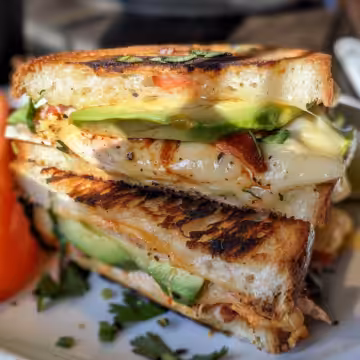 Chicken Avocado Melt Sandwich taken with iphone 15 pro max --iw 2 --ar 4:5 --v 6.0 --raw
