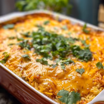 Chicken Enchilada Rice Casserole (35 minutes) taken with iphone 15 pro max --iw 2 --ar 4:5 --v 6.0 --raw