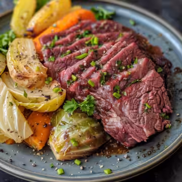 Classic Corned Beef and Cabbage – Crockpot taken with iphone 15 pro max --iw 2 --ar 4:5 --v 6.0 --raw