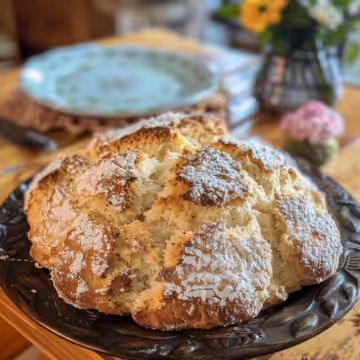 Classic Irish Soda Bread with Caraway Seeds taken with iphone 15 pro max --iw 2 --ar 4:5 --v 6.0 --raw