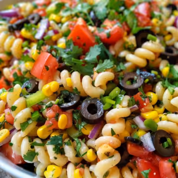 Cowboy Caviar Pasta Salad is the perfect side dish for any meal! taken with iphone 15 pro max --iw 2 --ar 4:5 --v 6.0 --raw