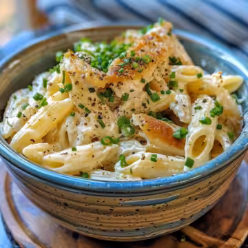 Crac Chicken Penne: An Irresistibly Creamy Quick Dinner taken with iphone 15 pro max --iw 2 --ar 4:5 --v 6.0 --raw