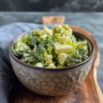 Creamy Broccoli Salad Recipe taken with iphone 15 pro max --iw 2 --ar 4:5 --v 6.0 --raw