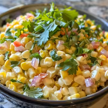 Creamy Corn Salad Recipe taken with iphone 15 pro max --iw 2 --ar 4:5 --v 6.0 --raw