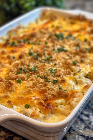 Creamy Crack Chicken Casserole taken with iphone 15 pro max --iw 2 --ar 4:5 --v 6.0 --raw