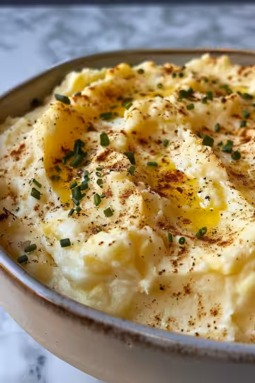 Creamy Irish Mashed Potatoes taken with iphone 15 pro max --iw 2 --ar 4:5 --v 6.0 --raw