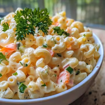 Creamy Macaroni Salad taken with iphone 15 pro max --iw 2 --ar 4:5 --v 6.0 --raw