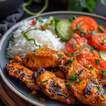 Creamy Peri-Peri Chicken with Rice taken with iphone 15 pro max --iw 2 --ar 4:5 --v 6.0 --raw