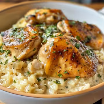Creamy Smothered Chicken and Rice Recipe taken with iphone 15 pro max --iw 2 --ar 4:5 --v 6.0 --raw
