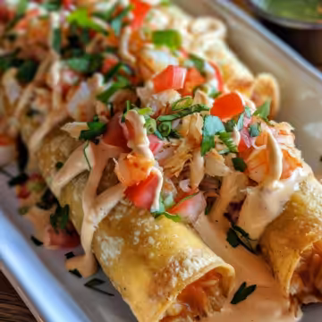 Crispy Crab and Shrimp Queso Taquitos taken with iphone 15 pro max --iw 2 --ar 4:5 --v 6.0 --raw