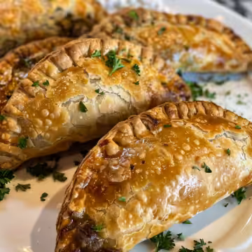 Crispy Irish Beef and Guinness Hand Pies taken with iphone 15 pro max --iw 2 --ar 4:5 --v 6.0 --raw
