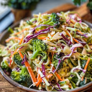 Crunchy Broccoli Slaw with Creamy Coleslaw Dressing taken with iphone 15 pro max --iw 2 --ar 4:5 --v 6.0 --raw