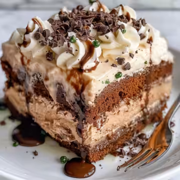 Decadent Irish Cream Chocolate Poke Cake taken with iphone 15 pro max --iw 2 --ar 4:5 --v 6.0 --raw