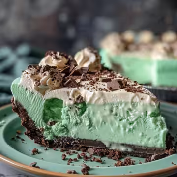 Delicious St. Patrick's Day Grasshopper Pie Recipe to Celebrate taken with iphone 15 pro max --iw 2 --ar 4:5 --v 6.0 --raw