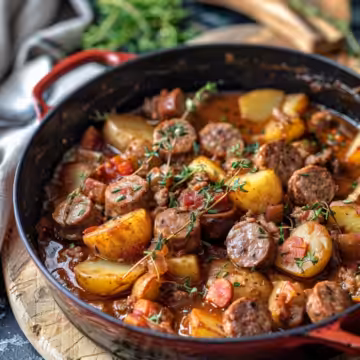 Dublin Coddle – Traditional Irish Sausage & Potato Stew taken with iphone 15 pro max --iw 2 --ar 4:5 --v 6.0 --raw