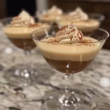 Easy Baileys Irish Cream Panna Cotta taken with iphone 15 pro max --iw 2 --ar 4:5 --v 6.0 --raw