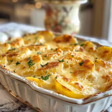 Easy Irish Scalloped Potatoes taken with iphone 15 pro max --iw 2 --ar 4:5 --v 6.0 --raw