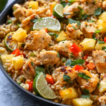 Easy Pineapple Chicken & Rice – One-Pan Dinner taken with iphone 15 pro max --iw 2 --ar 4:5 --v 6.0 --raw