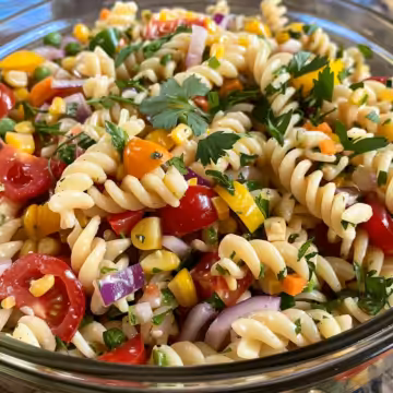 Fresh Ranch Pasta Salad taken with iphone 15 pro max --iw 2 --ar 4:5 --v 6.0 --raw