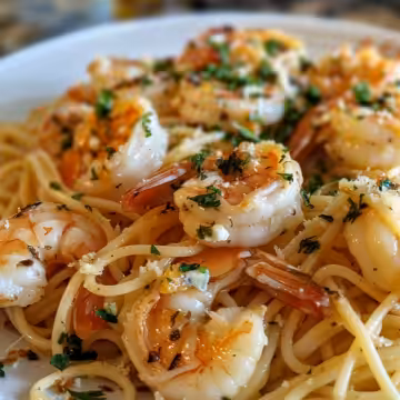 Garlic Butter Shrimp Scampi Pasta taken with iphone 15 pro max --iw 2 --ar 4:5 --v 6.0 --raw
