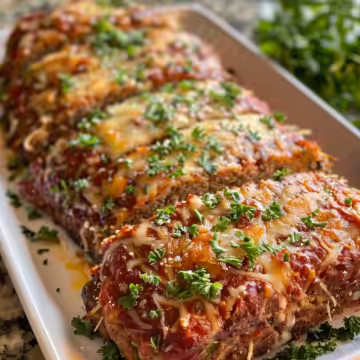 Garlic Parmesan Meatloaf taken with iphone 15 pro max --iw 2 --ar 4:5 --v 6.0 --raw