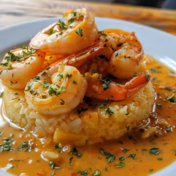 Garlic Shrimp Mofongo taken with iphone 15 pro max --iw 2 --ar 4:5 --v 6.0 --raw