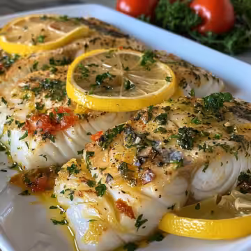 Gluten-Free Mediterranean Baked Cod with Lemon and Garlic taken with iphone 15 pro max --iw 2 --ar 4:5 --v 6.0 --raw